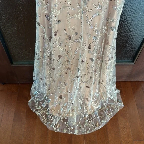 Mac Duggal 68049 Nude Embellished Sleeveless Lace Up Gown 4 NEW $498 - Picture 10 of 11